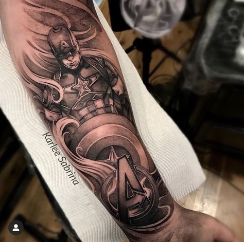 Marvel Tattoos Sleeve, Superhero Tattoo Ideas, Marvel Sleeve, Superhero Tattoos Sleeve, Mcu Tattoo, Marvel Forearm Tattoo, Marvel Sleeve Tattoo, Avengers Tattoo Ideas, Marvel Tattoo Sleeve Black And White