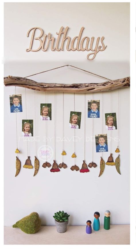 Reggio Emilia Birthday Chart, Reggio Emilia Calendar Ideas, Diy Birthday Classroom Display, Birthday Chart Reggio Emilia, Montessori Birthday Board, Reggio Emilia Birthday Display, Reggio Birthday Board, Montessori Bulletin Board Ideas, Reggio Birthday Display