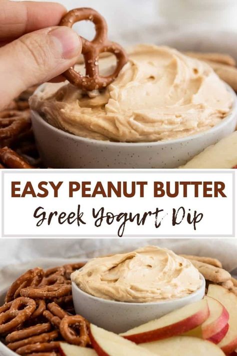 Peanut Butter Yogurt Dip, Yogurt Fruit Dip, Greek Yogurt Dip, Greek Yogurt And Peanut Butter, Peanut Butter Dip, Peanut Butter Yogurt, Greek Yogurt Dips, Greek Yogurt Recipes, Sweet Dips