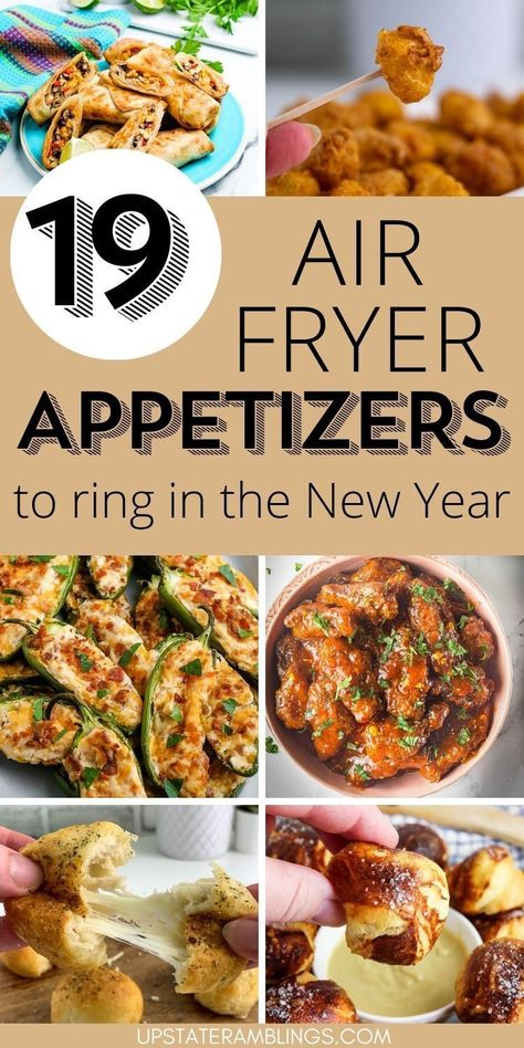 Ready to welcome the new year with a bang and some seriously tasty bites? Look no further than your trusty air fryer to whip up some mouthwatering appetizers that will have your guests raving well past midnight! From crispy wings dusted with spices to gooey cheese-stuffed delights, we've rounded up 19 irresistible air fryer party bites that are not only delicious but also a breeze to make. Say goodbye to slaving over a hot stove and hello to more time clinking glasses and making memories. Air Fryer Appetizers, Comfort Food Appetizers, Sweet Chili Wings, Bacon Wrapped Water Chestnuts, Southwest Egg Rolls, Honey Barbecue Sauce, Air Fryer Wings, New Year's Eve Appetizers, Lemon Pepper Wings