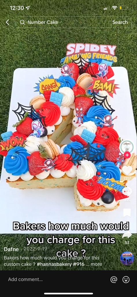 Number Cake Spidey, Spidey And His Amazing Friends Dessert Table, Spidey 3rd Birthday Cake, Team Spidy Birthday, Spider Man And Amazing Friends Cake, Superhero Number Cake, Spidey And Friends Food Ideas, Spidey Friends Birthday Cake, Spidy And Friends Cake Birthday Boys