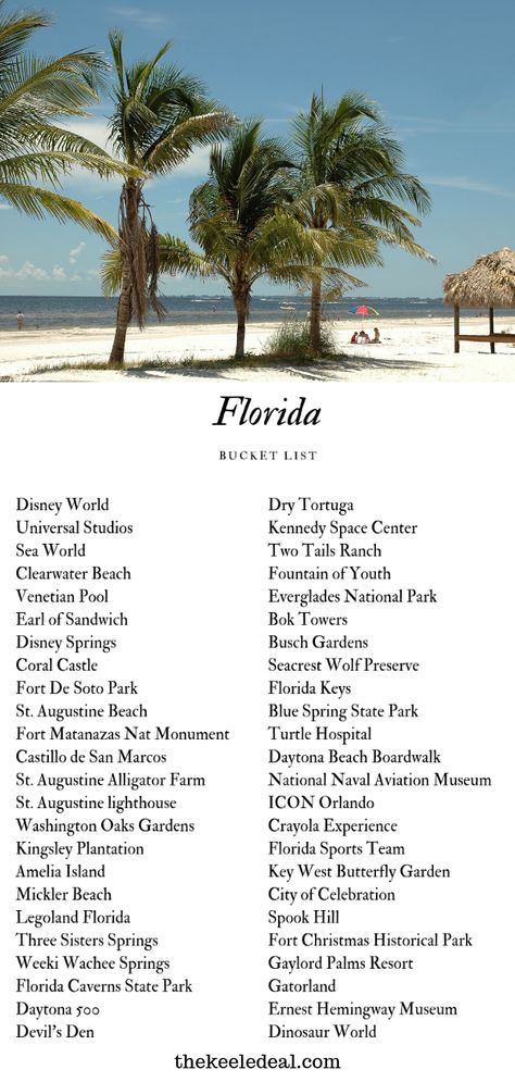 Florida Bucket List, Florida Campgrounds, Things To Do In Florida, Resorts For Kids, Blue Springs State Park, Coral Castle, Vacation List, Key West Vacations, Florida Travel Guide