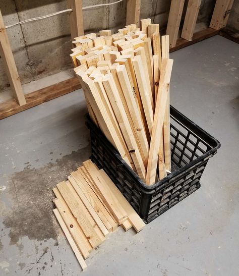 slats for wooden crates How To Make Wooden Crates, Uses For Wooden Crates, Wooden Crates Projects, Wood Crate Diy, Diy Storage Crate, Crate Projects, Wooden Storage Bins, Wooden Storage Crates, Storage Crates