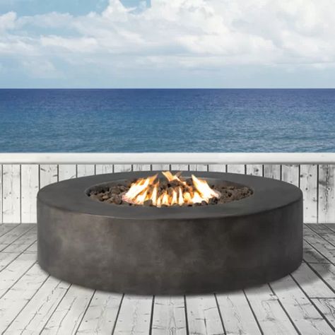 Santiago, Concrete Material, Outdoor Propane Fire Pit, Natural Gas Fire Pit, Propane Fire Pit Table, Concrete Bowl, Concrete Fire Pits, Outdoor Patio Table, Wood Burning Fire Pit