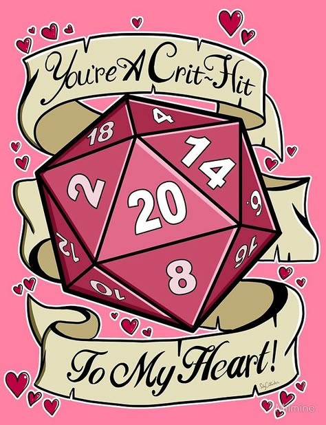 Critical Hit for my Heart by Milmino Dnd Room, Dungeons And Dragons Art, Dnd Funny, Dungeons And Dragons Dice, Dungeons And Dragons Characters, Dnd Art, D&d Dungeons And Dragons, Dungeons And Dragons Homebrew, Nerd Geek