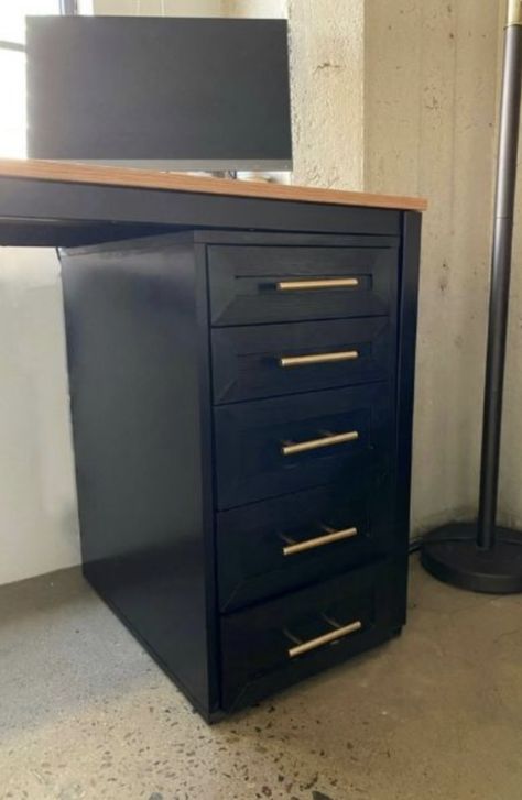 Ikea Desk Hack Home Offices, Ikea Alex Desk, Drawers Makeover, Fun Hacks, Alex Desk, Alex Drawers, Ikea Alex Drawers, Ikea Desk Hack, Office Desk Set