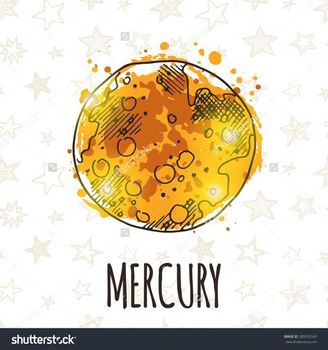 Doodle Planet, Mercury Drawing, Mercury Planet, Planet Drawing, Becoming A Tattoo Artist, Science Project, School Posters, Image Vector, Toddler Art