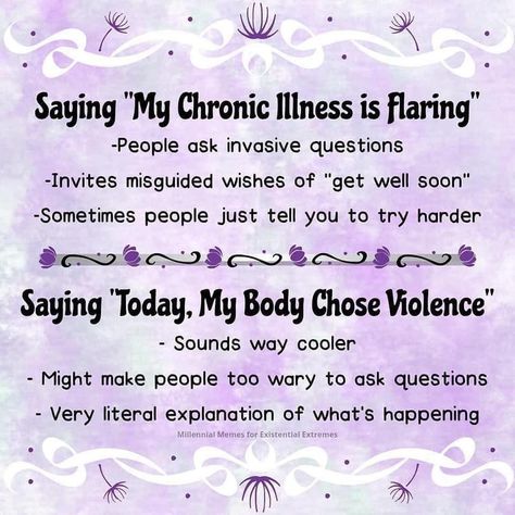 Chronic Illness Humor, Illness Humor, Chronic Pain Awareness, Invisible Disease, Chronic Migraines, My Bff, Autoimmune Disorder, Chronic Condition, Chronic Fatigue