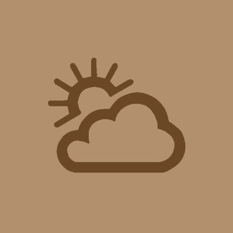 Dark brown aesthetic weather icon / logo Light Brown App Icons Weather, Weather Logo Aesthetic, Retro Widget Icons, Brown Weather App Icon, Brown Weather Icon, Aesthetic Weather Icon, Weather Icon Aesthetic, Weather Logo, Notion Images