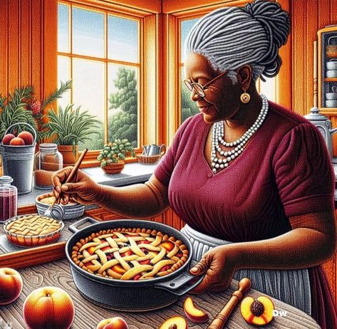 1950s Black Women, Grandma Baking, Black Nostalgia, Black Grandma, African American Artwork, Old Lady Humor, Woman Artwork, Black Woman Artwork, Fall Clipart