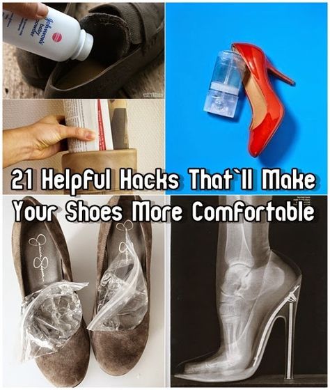 25 Ways to make your heels more comfortable. Some of these are genius!! Trying the ice one right now! 1000 Lifehacks, How To Wear Heels, Helpful Hacks, Shoes Hack, Breaking In, Your Shoes, Household Hacks, Things To Know, Types Of Shoes