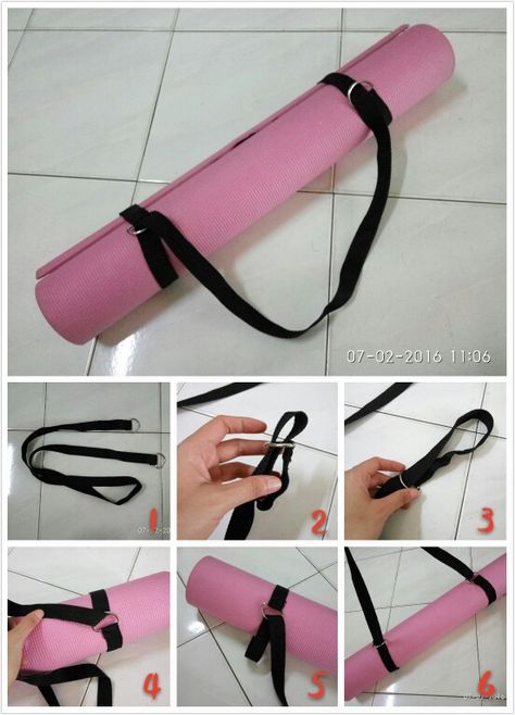 Easy DIY yoga mat sling carrier Yoga Mat Carrying Strap Diy, Yoga Mat Sling Diy, Yoga Mat Strap Diy, Yoga Mat Carrier Diy, Diy Yoga Mat, Yoga Mat Sling, Yoga Gym Bag, Prana Yoga, Diy Yoga