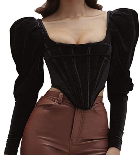 Corset Blouses, Best Shapewear For Dresses, Shapewear For Dresses, Black Corset Outfit, Velvet Corset Top, Mood 2024, Cheap Corset, Best Shapewear, Statement Tops