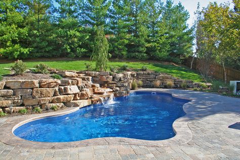 Viking Fiberglass Pools are redefining the industry. Viking's advanced technology includes an A.C.P (Advanced Composite Pool) composite formula meaning ... Pool Retaining Wall, Viking Pools, Backyard Retaining Walls, Pools Backyard Inground, Sloped Backyard, Landscaping Retaining Walls, Cool Swimming Pools, Swimming Pools Inground, Fiberglass Pools