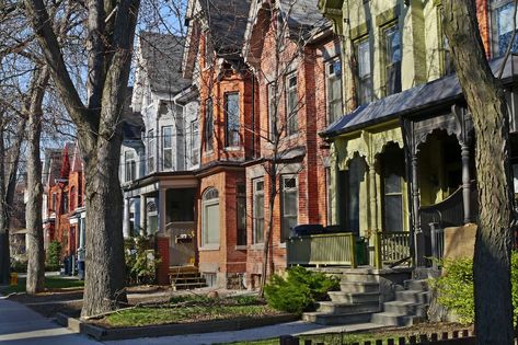 Expect relaxed mortgage rules to heat up Toronto real estate Houses With Gables, Gable Wall, Toronto Neighbourhoods, Best Place To Live, Small Town Living, City Shoot, Row Houses, Downtown Toronto, Place To Live