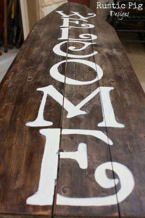 Hometalk :: A Vintage Ironing Board Turned Welcome Sign Iron Board Ideas, Wooden Ironing Board Ideas, Ironing Board Ideas, Antique Ironing Boards, Wood Ironing Boards, Toll Painting, Vintage Ironing Boards, Old Ironing Boards, Wooden Ironing Board