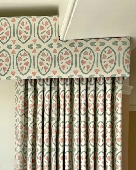 Box Pelmet In Watermelon Fabric Box Pelmet, Different Types Of Curtains, Curtain Pelmet, Curtains And Pelmets, Curtain Tracks, The Curtains, Custom Made Curtains, Curtain Track, Country Houses