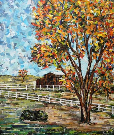 Autumn Colors at the Ranch by Eileen Downes at Private Residence, Placerville Eileen Downes, Paint Pens For Rocks, Paint Marker Pen, Creativity Exercises, Painted Trays, Magazine Collage, Acrylic Paint Pens, Fall Art, Gcse Art