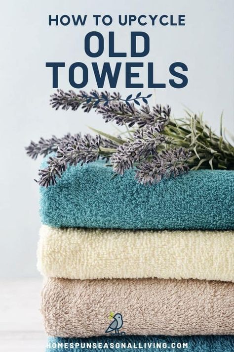 Never waste an old towel again with these easy project ideas. Reuse bath and tea towels for functional projects around the home and gifts too. Get the curated list and instructions on our blog. #upcycle #recycle #diyprojects Upcycling, Old Towels Diy Reuse Projects, Upcycle Towels Projects, Recycled Towels, Recycled Blankets, Repurposed Projects, Washing Towels, Diy Towels, Recycling Ideas