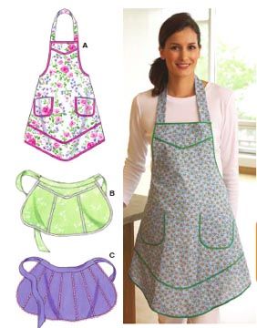 Ladies Aprons, Pinafore Sewing Pattern, Vintage Apron Pattern, Cafe Apron, Apron Patterns, Apron Sewing, Kwik Sew Patterns, Diy Apron, Apron Sewing Pattern