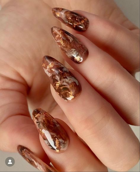 Deer Nails, Bronze Nails, Brown Nail, Marble Nail Designs, September Nails, November Nails, Quartz Nail, Coffee Chocolate, Nail Sets