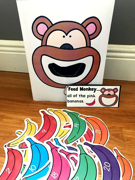 Sensory Bin Activities: Feed Monkey Activities Monkey Activities, Jungle Theme Activities, Zoo Activities Preschool, Sensory Bin Activities, Zoo Animals Preschool, Zoo Animal Activities, Preschool Jungle, Jungle Activities, Safari Crafts