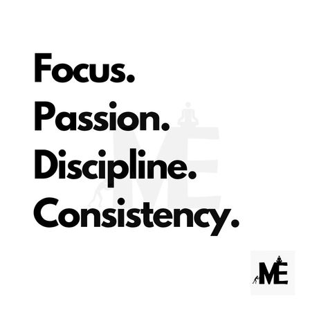 The essential ingredients for achieving success and reaching our goals are Focus: Concentrating our attention and efforts on what truly matters, avoiding distractions, and staying committed to our objectives. Passion: Harnessing our enthusiasm and love for what we do, fueling our determination, and driving us to pursue our goals relentlessly. Discipline: Maintaining self-control, adhering to a structured approach, and consistently putting in the necessary effort and hard work. Consistency... Achieving Goals In Silence, Avoiding Distractions, Human Resources Humor, Consistency Quotes, Journal Key, Exercise Quotes, Focus Quotes, Discipline Quotes, Avoid Distractions