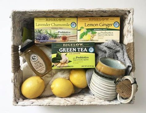 Sore Throat Care Package, Sickness Gift Basket, Get Well Soon Snack Basket, Get Well Food Basket, Tea Basket Ideas, Get Better Soon Gifts, Get Well Soon Basket For Men, Diy Get Well Basket, Tea Basket Gift Ideas