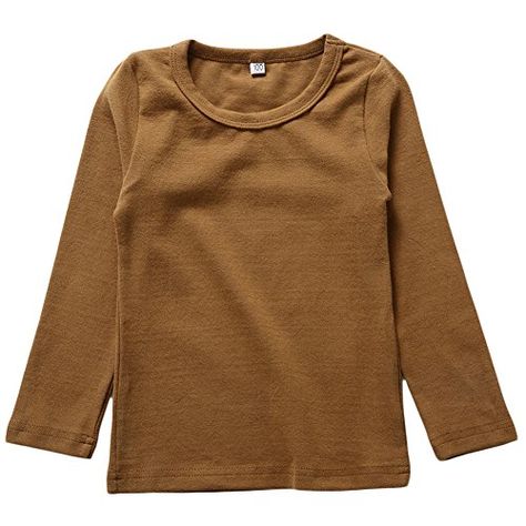 Cheap Cotton Long Sleeve T-shirt, Girls Long Sleeve Shirt, Breathable Long Sleeve Solid T-shirt, Brown Long Sleeve Cotton T-shirt, Organic Cotton Long Sleeve T-shirt, Trendy Baby Clothes, 1st Birthday Outfits, Girls Leggings, Basic Long Sleeve