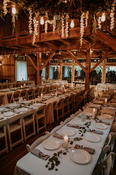 Woodland fairytale ambiance at the Mohicans Treehouse wedding captured by Equilibrium Photos & Video in Ohio Wedding Venues Woodland, Forest Cabin Wedding, Forest Reception Wedding, Indoor Woodland Wedding, Lodge Reception, Woodland Wedding Reception, Treehouse Wedding Ideas, Outdoorsy Wedding Theme, Mohican Treehouse Wedding