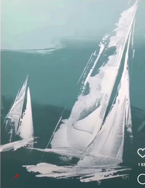 Sea Scapes Paintings, Abstract Sailboat Painting, Boat Painting Acrylic, Sailing Painting, Sailing Art, Sailboat Art, Sea Life Art, Sailboat Painting, Boat Art