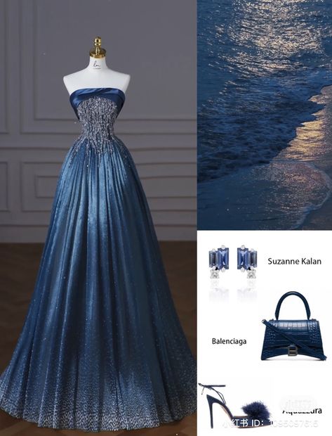 Night Court Gown, Night Theme Dress, Blue Fairytale Dress, Formal Dresses Navy Blue, Starry Night Prom Dress, Navy Blue Dress Outfit Wedding, Starry Gown, Sister Of The Groom Dress, Navy Ball Gown