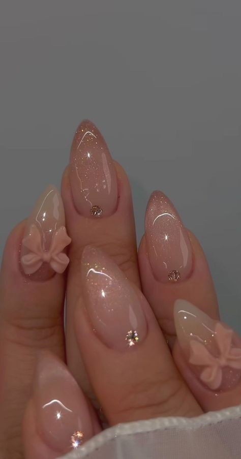 Sweet 16 Nails, Room Inspired, Hello Nails, Glittery Nails, Cute Simple Nails, Girly Acrylic Nails, Wedding Nail, Blush Nails, Pretty Gel Nails