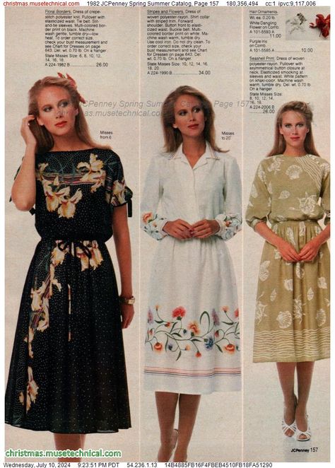 1982 Fashion, 1980 Dress, 1980 Fashion, Cotton Dresses Summer, Old School Fashion, Century Clothing, 80s Fashion, Historical Fashion, Beautiful Outfits