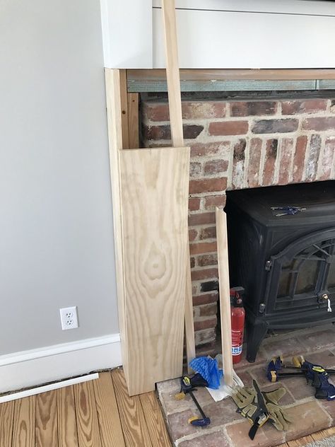 Fireplace Surround Diy, Fireplace Mantel Makeover, Diy Fireplace Mantle, Diy Fireplace Mantel, Diy Mantel, Fireplace Redo, Diy Fireplace Makeover, Fireplace Update, Fireplace Frame