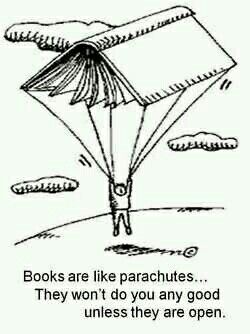 Books are like parachutes Library Quotes, Library Posters, Reading Quotes, I Love Reading, Book Memes, Book Nooks, Book Humor, I Love Books, Love Reading