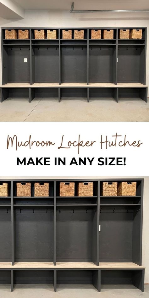 Cubbies For Mudroom, Breezeway Storage, Diy Lockers Mudroom, Mud Room Cubby Ideas, Mudroom Locker Plans, Laundry Room Drop Zone, Mudroom Cubbies With Bench, Lockers Ideas For Home, Easy Diy Mudroom