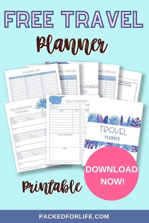 Travel Planner Printable Free, Free Travel Printables, Vacation Budget Planner, Free Travel Planner, Vacation Planner Template, Travel Planner Printable, Travel Binder, Travel Budget Planner, Free Calendars