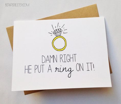 Funny Engagement Announcement / Cheeky Wedding Gift / by BEpaperie Funny Engagement Announcement, Engagement Announcement Cards, Congratulations Note, Wedding Planning Quotes, Funny Engagement, Wedding Card Messages, Engagement Quotes, Engagement Humor, Engagement Congratulations