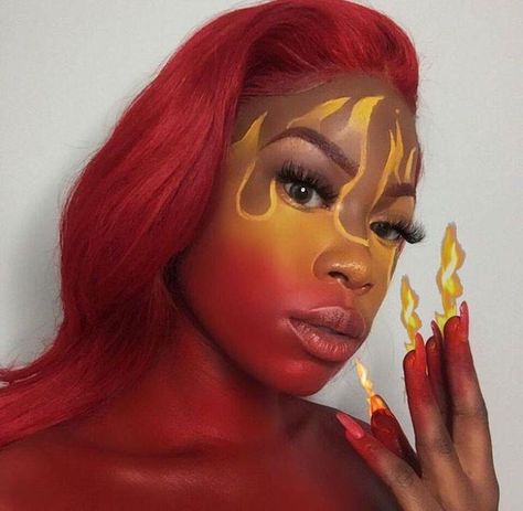 #Fire: Goddess Costume Diy, Phoenix Makeup, Fire Makeup, Rhinestone Makeup, Special Fx Makeup, Face Paint Makeup, Face Art Makeup, Halloween Makeup Inspiration, Unique Makeup