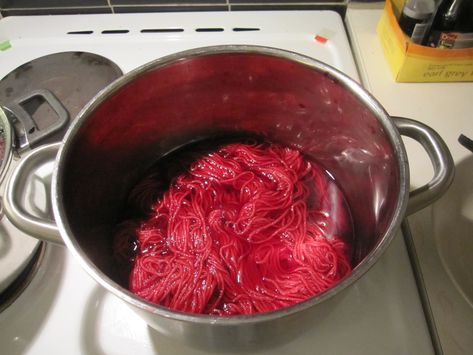 My flatmate Mari decided a while back to make pickled beets, and while they were merrily simmering away, I thought – Gosh, what a beautiful color! Beet juice is one of those substances that is rather well known for staining clothes and hands and dishcloths, but it is also a rather good natural fabric dye... Beet Dye, Natural Fabric Dye, Dyeing Yarn, Craft Closet, Natural Dye Fabric, Pickled Beets, Easter Egg Dye, Fabric Dye, Beet Juice