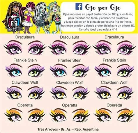 100 Ideas De Ojos Pintados | Ojos De Muñeca, Pintar Ojos Monster High Eyes Drawing, Monster High Doll Face Up, Monster High Face Up, Monster High Makeup, Monster High Birthday Party, Tracing Art, Doll Face Paint, Flower Pot People, Arte Monster High