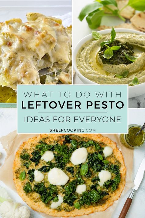 We're bringing you over 10 pesto uses for appetizers, main dishes, and side dishes! Reduce food waste with these leftover pesto ideas. Things To Put Pesto On, Things To Do With Pesto, Leftover Pesto Ideas, How To Use Up Leftover Hummus, How To Use Up Leftover Steak, Pesto Ideas, Recipes Using Pesto, Pesto Appetizers, Pesto Uses