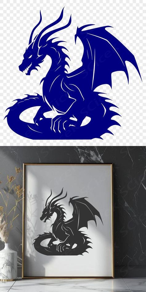 Dragon Svg Free, Dragon Printable, Dragon Svg, Mythological Animals, Dinosaur Images, Copperplate Calligraphy, Mythical Creature, Animal Silhouette, Dragon Drawing