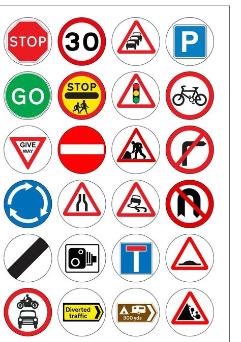 24 Precut 40mm Round Traffic Road Signs Edible Wafer Paper Cake Toppers You'll receive 24 PRE CUT Traffic signs toppers, which are ready to place straight on your cakes. Ready to use straight away. Each circle is 40mm (4cm). Fully edible with a shelf life of at least 12 months from purchase. To store, we advise to keep flat, out of sunlight to avoid fading. Do not put in fridge or freezer. Fully Edible - Wafer Paper ingredients - Water, Olive Oil and Potato Starch. Traffic Signs And Meanings, Road Traffic Signs, Firefighter Crafts, Edible Wafer Paper, Festa Hot Wheels, Wafer Paper Cake, Hot Wheels Party, Cars Theme Birthday Party, Birthday Cake Topper Printable