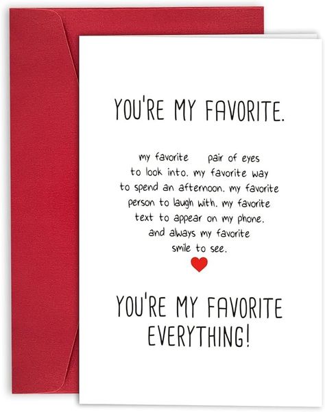 Amazon.com : Ulbeelol Anniversary Card for Husband, Birthday Boyfriend, Love Card, Boyfriend Valentines Day You Are My Favorite Everything : Office Products Birthday Day Ideas For Him, Birthday Card For Him Diy Boyfriends, Cute Card Ideas For Boyfriend Diy, Poem For Boyfriend Birthday, Birthday Hamper For Boyfriend, Happy Birthday Cards Diy For Him Boyfriends, Gift Card Ideas For Boyfriend, Anniversary Gift Card Ideas, Homemade Anniversary Cards For Him