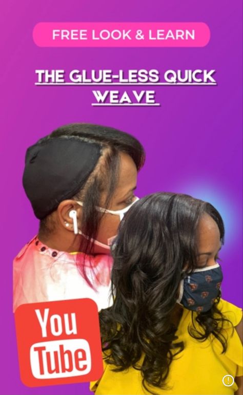 Glueless Quick Weave, Diy Quick Weave, Quick Weaves For Black Women, Quick Weave Tutorial, Weave With Leave Out, A Quick Weave, Long Weave Hairstyles, Quick Weave, Sew In