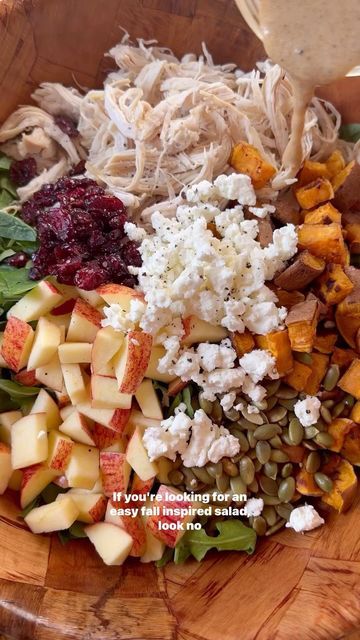 Fall Harvest Salad, Orange Vinaigrette, Chicken Roasted, Harvest Salad, Sweet Potato And Apple, Fall Recipes Healthy, Chicken Sweet Potato, Autumn Salad, Salad With Sweet Potato