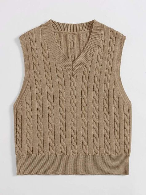 V Neck Cable Knit Sweater, Crochet Sweater Design, Cable Knit Sweater Vest, Sweater Vests, Knit Sweater Vest, Men Stylish Dress, Pretty Shirts, Sweater Vest Women, Stylish Sweaters