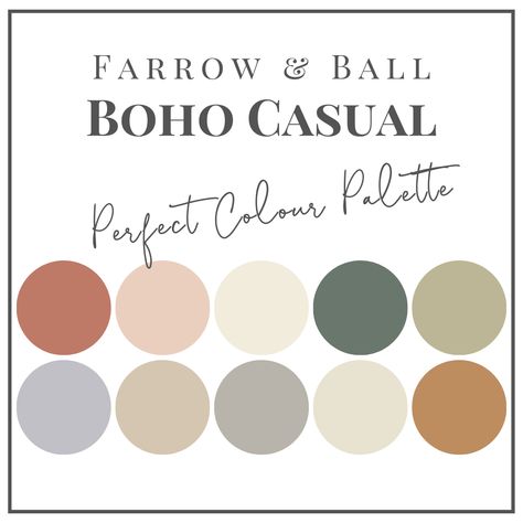 Pale Grey Colour Palette, Popular Colour Palettes, Scandi Boho Color Palette, Colour Palette Farrow And Ball, Country House Colour Palette, Kitchen Pallet Ideas Colour Palettes, Farrow And Ball Paint Colour Palettes, Farrow And Ball Colour Schemes, Boho Bookcase